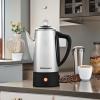 Elite Gourmet EC812 Electric 12-Cup Coffee Percolator with Keep Warm, Clear Brew Progress Knob Cool-Touch Handle Cord-less Serve, Stainless Steel(6 Cup)