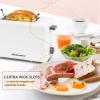 Elite Gourmet ECT-1027 Cool Touch Toaster, 7 Toast Settings Cancel Functions, Slide Out Crumb Tray, Extra Wide 1.5″ Slots for Bagels Waffles Specialty Breads, Puff Pastry, Snacks, White(2 Slice (Pack of 8))