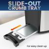 Elite Gourmet ECT2428 Extra Wide 1.25” Slot 2-Slice Toaster, Cancel, Defrost and Bagel Functions, 6 Toast Settings, Slide-Out Crumb Tray, Stainless Steel(2 Slice)