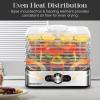 Elite Gourmet EFD319DKG Food Dehydrator, 5 BPA-Free 11.4″ Trays Adjustable Temperature Controls, Jerky, Herbs, Fruit, Veggies, Dried Snacks, Black and Grey(5 Stainless Steel Trays)