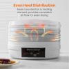 Elite Gourmet EFD770WD Digital Food Dehydrator with 5×12.5” BPA Free Trays, Adjustable 48-hr Timer and Temperature from 95~158F, Jerky, Herbs, Fruit, Veggies, Dried Snacks, White(White)