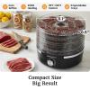 Elite Gourmet EFD770WD Digital Food Dehydrator with 5×12.5” BPA Free Trays, Adjustable 48-hr Timer and Temperature from 95~158F, Jerky, Herbs, Fruit, Veggies, Dried Snacks, White(Black)