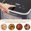 Elite Gourmet EFD809D Food Dehydrator with 5 Stainless Steel Trays, Adjustable Temp & Time + Keep Warm, Includes Interior Light, Fruit Roll Tray and Recipe Booklet, Black(Black)