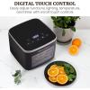 Elite Gourmet EFD809D Food Dehydrator with 5 Stainless Steel Trays, Adjustable Temp & Time + Keep Warm, Includes Interior Light, Fruit Roll Tray and Recipe Booklet, Black(Black)