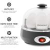 Elite Gourmet EGC007CHC# Rapid Egg Cooker, 7 Easy-To-Peel, Hard, Medium, Soft Boiled Eggs, Poacher, Omelet Maker, Auto Shut-Off, Alarm, 16-Recipe Booklet, Charcoal Grey(Charcoal Grey)