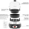 Elite Gourmet EGC007CHC# Rapid Egg Cooker, 7 Easy-To-Peel, Hard, Medium, Soft Boiled Eggs, Poacher, Omelet Maker, Auto Shut-Off, Alarm, 16-Recipe Booklet, Charcoal Grey(Charcoal Grey)