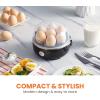 Elite Gourmet EGC115B Easy Egg Cooker Electric 7-Egg Capacity, Soft, Medium, Hard-Boiled Egg Cooker with Auto Shut-Off, Measuring Cup Included, BPA Free, Classic Black(Classic Black)