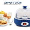 Elite Gourmet EGC115B Easy Egg Cooker Electric 7-Egg Capacity, Soft, Medium, Hard-Boiled Egg Cooker with Auto Shut-Off, Measuring Cup Included, BPA Free, Classic Black(Blue)