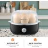 Elite Gourmet EGC115B Easy Egg Cooker Electric 7-Egg Capacity, Soft, Medium, Hard-Boiled Egg Cooker with Auto Shut-Off, Measuring Cup Included, BPA Free, Classic Black(Classic Black)