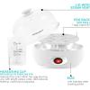 Elite Gourmet EGC115B Easy Egg Cooker Electric 7-Egg Capacity, Soft, Medium, Hard-Boiled Egg Cooker with Auto Shut-Off, Measuring Cup Included, BPA Free, Classic Black(Classic White)
