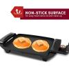 Elite Gourmet EGR-2722B Electric 10.5″ x 8.5″ Griddle, Cool-touch Handles Non-Stick Surface, Removable/Adjustable Thermostat, Skid Free-Rubber Feet, Black(10.5″ x 8.5″)