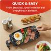Elite Gourmet EGR8152 Electric 9.75″ x 7″ Personal Compact Griddle, Cool-touch Handles Non-Stick Surface, Removable/Adjustable Thermostat, Black(10″ x 7″)