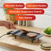 Elite Gourmet EGR8152 Electric 9.75″ x 7″ Personal Compact Griddle, Cool-touch Handles Non-Stick Surface, Removable/Adjustable Thermostat, Black(10″ x 7″)