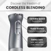 Elite Gourmet EHB1015 Immersion Hand Blender 500 Watts 2 Speed Mixing with Stainless Steel Blades, Detachable Wand Stick Mixer, Smoothies, Baby Food, Soup, Black(Grey)