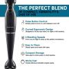 Elite Gourmet EHB1062 Variable Step-less Speed Immersion Hand Blender 500 Watts with Turbo, Stainless Steel Blades, Pressure Controlled Stick Mixer, Sauces, Soup, Smoothies, Baby Food, Stainless Steel(Black)