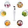 Elite Gourmet EHB1062 Variable Step-less Speed Immersion Hand Blender 500 Watts with Turbo, Stainless Steel Blades, Pressure Controlled Stick Mixer, Sauces, Soup, Smoothies, Baby Food, Stainless Steel(White)