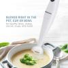 Elite Gourmet EHB2425B Electric Immersion, Mixer, Chopper, 1-Touch Control Hand Blender, 150 Watts, Black(White)