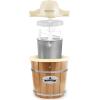 Elite Gourmet EIM916 Old Fashioned 6 Quart Vintage Wood Bucket Electric Ice Cream Maker Machine Appalachian, Bonus Classic Die-Cast Hand Crank for Churning, Uses Ice and Rock Salt(Cream)