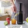 Elite Gourmet EJX600 Mini Compact Small Space-Saving Masticating Slow Juicer Cold Press Juice Extractor, Nutrient and Vitamin Dense, BPA-Free Tritan, Easy to Clean, 16 oz Juice Cup, Charcoal Grey