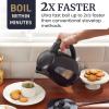 Elite Gourmet EKT3001 1L Digital Water Kettle, 304 Stainless Steel Interior, Programmed Temperatures, Keep Warm Function, Cordless, 360° Base, Auto Off & Audible Indicator, Matte Black(Plastic)