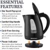 Elite Gourmet EKT3001 1L Digital Water Kettle, 304 Stainless Steel Interior, Programmed Temperatures, Keep Warm Function, Cordless, 360° Base, Auto Off & Audible Indicator, Matte Black(Plastic)