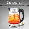 Elite Gourmet EKT3001 1L Digital Water Kettle, 304 Stainless Steel Interior, Programmed Temperatures, Keep Warm Function, Cordless, 360° Base, Auto Off & Audible Indicator, Matte Black(Stainless Steel)