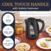 Elite Gourmet EKT3001 1L Digital Water Kettle, 304 Stainless Steel Interior, Programmed Temperatures, Keep Warm Function, Cordless, 360° Base, Auto Off & Audible Indicator, Matte Black(Plastic)