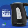 Elite Gourmet EKT8690 1.7L Electric Tea Kettle 1500W Hot Water Heater Boiler BPA-Free, Fast Boil, Water Level Window and Auto Shut-Off, Black(Black)