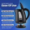 Elite Gourmet EKT8690 1.7L Electric Tea Kettle 1500W Hot Water Heater Boiler BPA-Free, Fast Boil, Water Level Window and Auto Shut-Off, Black(Black)