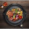 Elite Gourmet EMG-980B Smokeless Electric Tabletop Grill Nonstick, 6-Serving, Dishwasher Safe Removable Grilling Plate, Grill Indoor, Tempered Glass Lid, Adjustable Temperature, 14″ Black(14″)