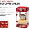 Elite Gourmet EPM-250 Maxi-Matic 2.5 Ounce Classic Carnival, Tabletop Kettle Popcorn Popper Machine, Retro-Style, Movie Hot Buttered Popcorn, Red(1-Gallon)