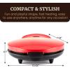 Elite Gourmet EQD-413 Electric Non-Stick 8″ Quesadilla Maker, Easy-Slice 6-Wedge, Grilled Cheese Corn Flour Tortilla Snacks, Red(10.65″)