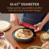 Elite Gourmet EQD-413 Electric Non-Stick 8″ Quesadilla Maker, Easy-Slice 6-Wedge, Grilled Cheese Corn Flour Tortilla Snacks, Red(10.65″)