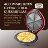 Elite Gourmet EQD-413 Electric Non-Stick 8″ Quesadilla Maker, Easy-Slice 6-Wedge, Grilled Cheese Corn Flour Tortilla Snacks, Red(10.65″)