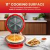 Elite Gourmet EQD-413 Electric Non-Stick 8″ Quesadilla Maker, Easy-Slice 6-Wedge, Grilled Cheese Corn Flour Tortilla Snacks, Red(11 “)
