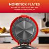 Elite Gourmet EQD-413 Electric Non-Stick 8″ Quesadilla Maker, Easy-Slice 6-Wedge, Grilled Cheese Corn Flour Tortilla Snacks, Red(11 “)