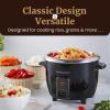 Elite Gourmet ERC006SS 6-Cup Electric Rice Cooker with Stainless Steel Inner Pot, Makes Soups, Stews, Porridges, Grains and Cereals, 6 cup (3 cups uncooked), Black(Black)