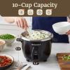 Elite Gourmet ERC2010B Electric Rice Cooker with Stainless Steel Inner Pot Makes Soups, Stews, Porridge’s, Grains and Cereals, 10 cups cooked (5 Cups uncooked), Black(Black)