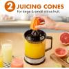 Elite Gourmet ETS-411 BPA-Free 30-Watt Electric Citrus Juicer Extractor: Compact Large Volume Pulp Control Oranges, Lemons, Limes, Grapefruits with Easy Pour Spout, 16 oz, White(40 ounce)