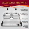 Elite Gourmet EWM-6122 Dual 2 x 2.5 Qt. Trays, Buffet Server, Food Warmer Temperature Control, Clear Slotted Lids, Perfect for Parties, Entertaining & Holidays, 5 Qt Total, Stainless Steel(5 Quart / 2 Trays)