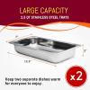 Elite Gourmet EWM-6122 Dual 2 x 2.5 Qt. Trays, Buffet Server, Food Warmer Temperature Control, Clear Slotted Lids, Perfect for Parties, Entertaining & Holidays, 5 Qt Total, Stainless Steel(5 Quart / 2 Trays)