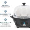 Elite Gourmet Easy Electric 7 Egg Capacity Cooker, Poacher, Omelet Maker, Scrambled, Soft, Medium, Hard Boiled with Auto Shut-Off and Buzzer, BPA Free(Dark Grey)