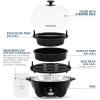 Elite Gourmet Easy Electric 7 Egg Capacity Soft, Medium, Hard-Boiled Cooker Poacher, Scrambled, Omelet Maker with Auto Shut-Off and Buzzer, BPA Free(Black)