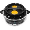 Elite Gourmet Easy Electric 7 Egg Capacity Soft, Medium, Hard-Boiled Cooker Poacher, Scrambled, Omelet Maker with Auto Shut-Off and Buzzer, BPA Free(Black)