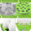 Elite Gourmet Easy Electric 7 Egg Capacity Soft, Medium, Hard-Boiled Cooker Poacher, Scrambled, Omelet Maker with Auto Shut-Off and Buzzer, BPA Free(Lime Green)