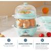 Elite Gourmet Easy Electric 7 Egg Capacity Soft, Medium, Hard-Boiled Cooker Poacher, Scrambled, Omelet Maker with Auto Shut-Off and Buzzer, BPA Free(Mint)