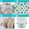 Elite Gourmet Easy Electric 7 Egg Capacity Soft, Medium, Hard-Boiled Cooker Poacher, Scrambled, Omelet Maker with Auto Shut-Off and Buzzer, BPA Free(Mint)