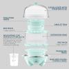 Elite Gourmet Easy Electric 7 Egg Capacity Soft, Medium, Hard-Boiled Cooker Poacher, Scrambled, Omelet Maker with Auto Shut-Off and Buzzer, BPA Free(Mint)