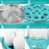 Elite Gourmet Easy Electric 7 Egg Capacity Soft, Medium, Hard-Boiled Cooker Poacher, Scrambled, Omelet Maker with Auto Shut-Off and Buzzer, BPA Free(Teal)