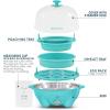 Elite Gourmet Easy Electric 7 Egg Capacity Soft, Medium, Hard-Boiled Cooker Poacher, Scrambled, Omelet Maker with Auto Shut-Off and Buzzer, BPA Free(Teal)